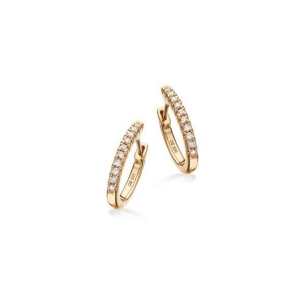 Dazzling creoler i 14 kt guld med 0,12 ct diamanter fra Scrouples